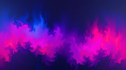 Acrylic Painting with Neon Blue and Magenta Tones in Surreal Abstract Style