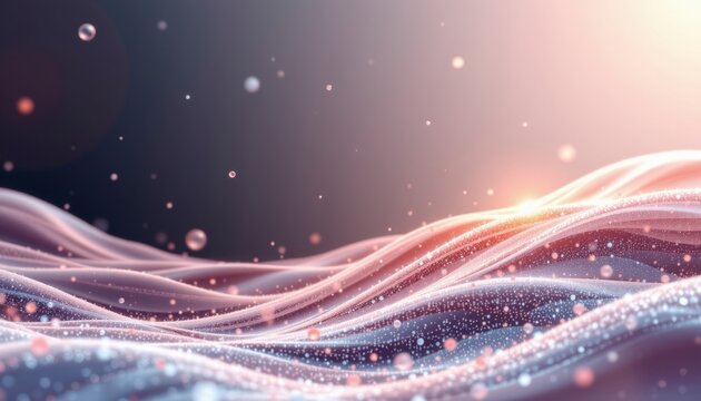 A visually striking abstract business background featuring soft gradient waves and floating particles, with a futuristic tech inspired design that exudes sophistication and modernity