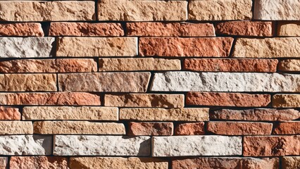 Red brick wall The wall is made of brick and has a rough texture for background