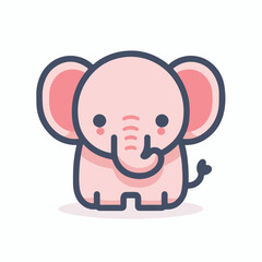 cute elephant logo vector image on white background
