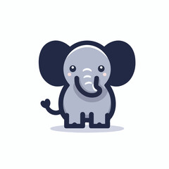 cute elephant logo vector image on white background