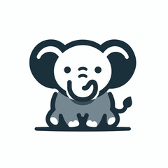 cute elephant logo vector image on white background