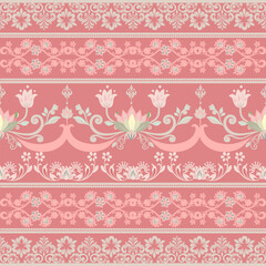 Floral  damask  abstract border pattern Design for boho harem yoga pants ,silk saree ,sarong,border,background ,wall paper,clothing, wrapping,batik ,fabric , embroidery .and other design.