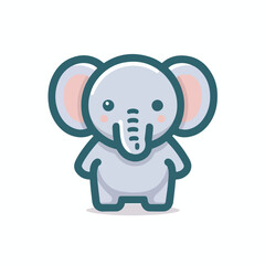 cute elephant logo vector image on white background