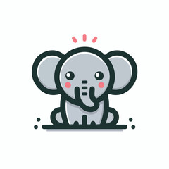 cute elephant logo vector image on white background