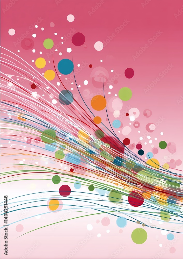Poster abstract colorful background with pink hues and dynamic lines