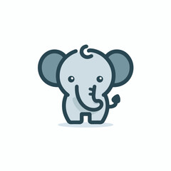 cute elephant logo vector image on white background