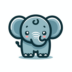 cute elephant logo vector image on white background