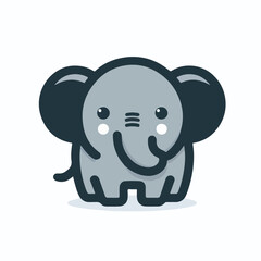 cute elephant logo vector image on white background