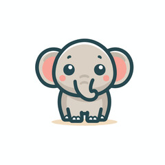 cute elephant logo vector image on white background