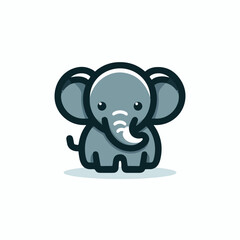 cute elephant logo vector image on white background