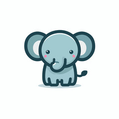 cute elephant logo vector image on white background