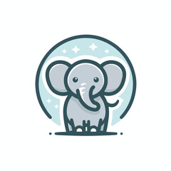 cute elephant logo vector image on white background