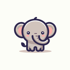 cute elephant logo vector image on white background