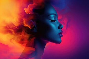 Fiery, ethereal woman portrait