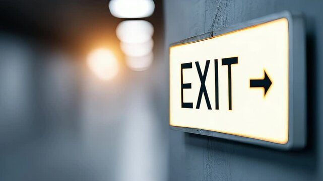 Illuminated Exit Sign Corridor with Directional Guidance and Soft