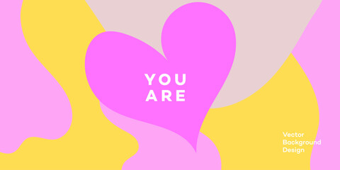 Abstract Heart Shape Background Design You Are Loved Pastel Colors