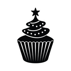 Cupcake with Tree Topper Festive Bakery Item