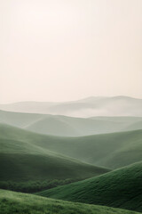 A Serene Ode to Nature's Elegance: Gentle Hills Basking in Tranquil Light Under Pastel Skies