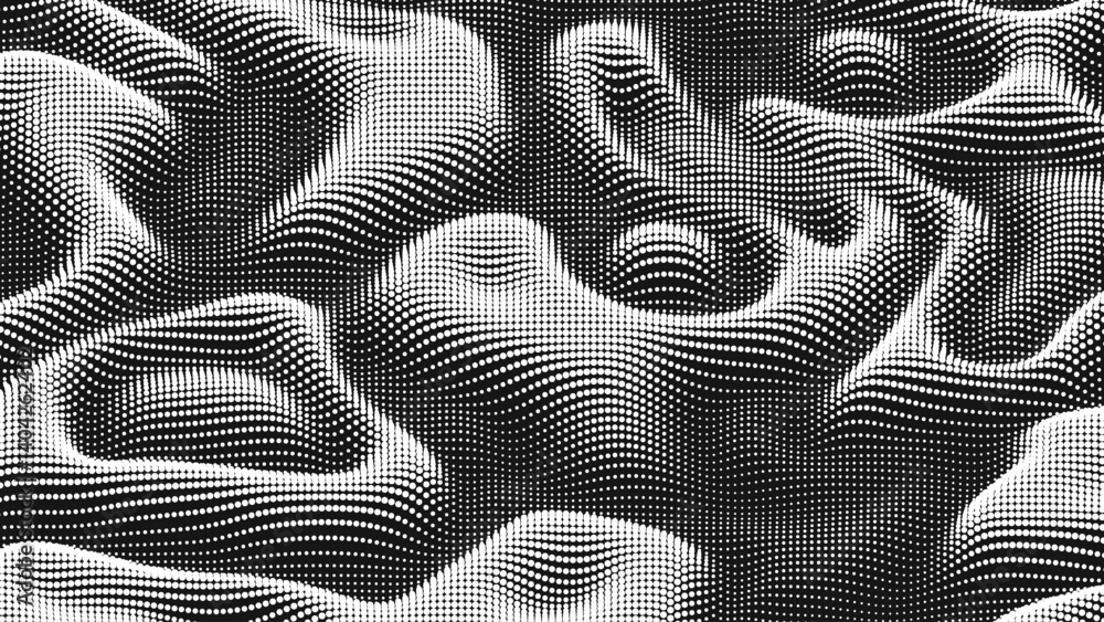 Wall mural point wave noise texture. abstract dot background. technological cyberspace background.