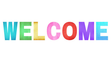 colorful typography design with the word ( welcome )