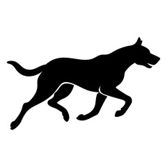 Obraz premium Silhouette of a Running Dog - Dynamic Black & White Illustration