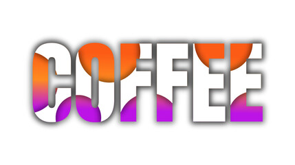 coffee word typography design isolated on white background 