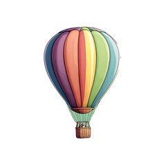 Fototapeta premium Hot air balloon with rainbow