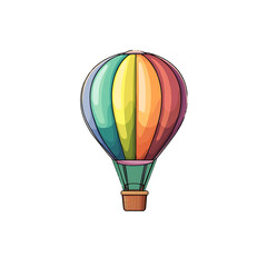 Obraz premium Hot air balloon with rainbow