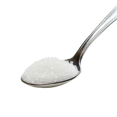 Spoon with Sugar on White Background