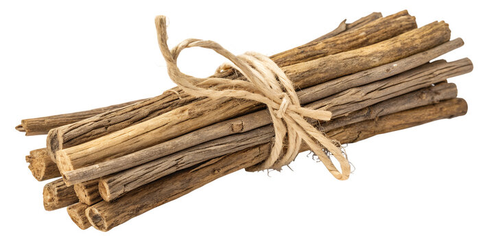 Miswak Sticks Bundle: A tightly bound bundle of natural Miswak sticks, ready for use.  These traditional oral hygiene tools offer a natural and sustainable way to care for your teeth.