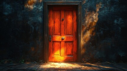 Mysterious Orange Doorway: A Glimmer of Hope in the Gloom