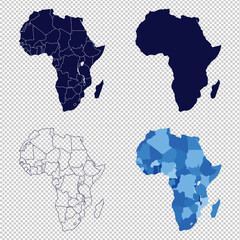 Various Africa map icons for creative projects