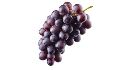 bunch of red grapes on white background