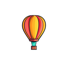 Obraz premium Hot air balloon floating, simple icon design