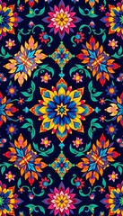 Bundle of colorful arabian ornaments in a seamless pattern, pattern, geometric