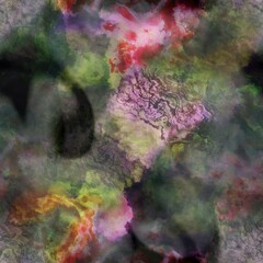 Multicolour space dyed marble seamless art texture background. Vivid mottled marl effect ombre home decor design. For tie dye and surface fashion all over backdrops.