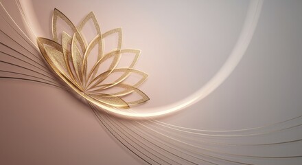 Elegant gold leaf design on a smooth abstract background