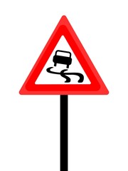 slippery road sign _ slippery road symbol 