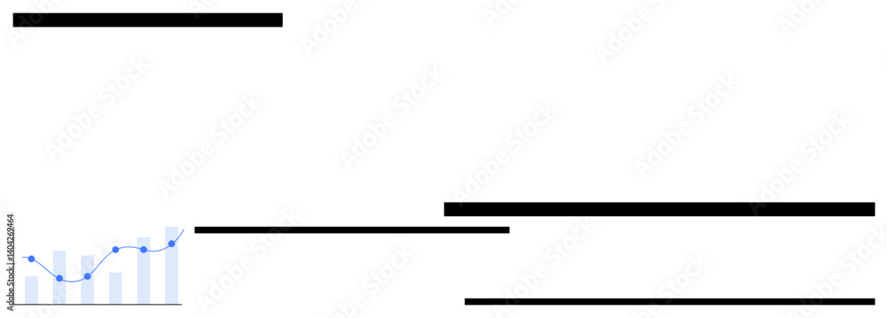Poster bar chart displaying comparative data with an ascending line graph showing patterns, trends, or prog