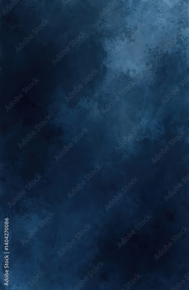 Poster abstract dark blue watercolor illustration, deep velvet texture. expressive brush strokes create art