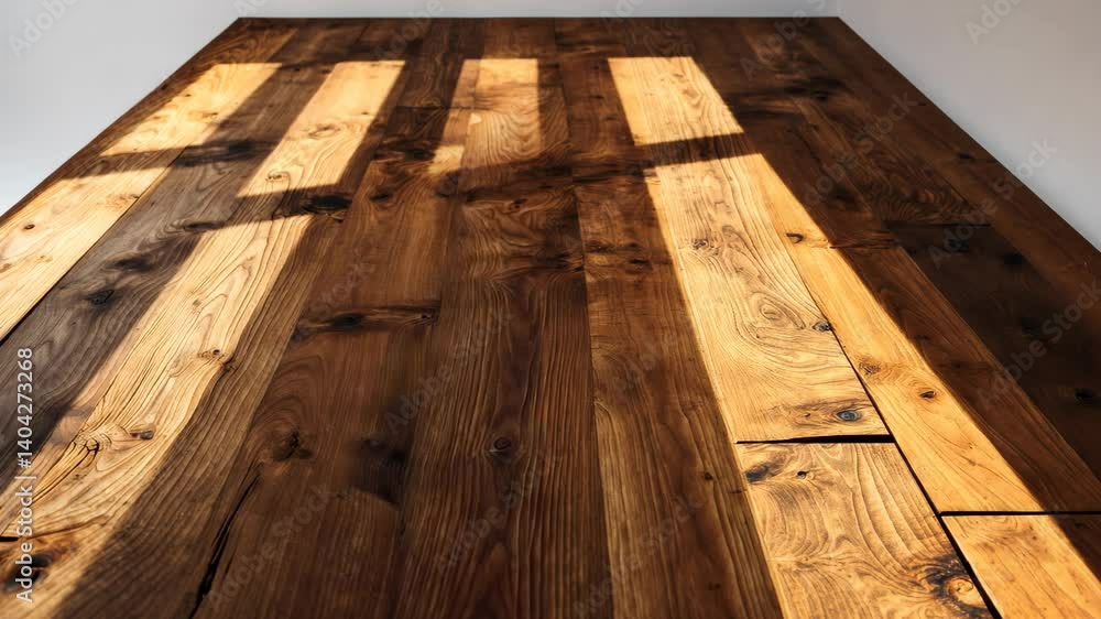 Poster wooden table positioned in front of a white background featuring a clipping path.