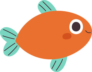 Cute Cartoon Fish with Big Eyes