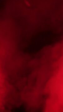 Red smoke and stroboscope lights effects. Footage. Slowmotion of smoke on the black background.
