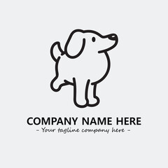 Dog illustration black and white for logo company vector image
