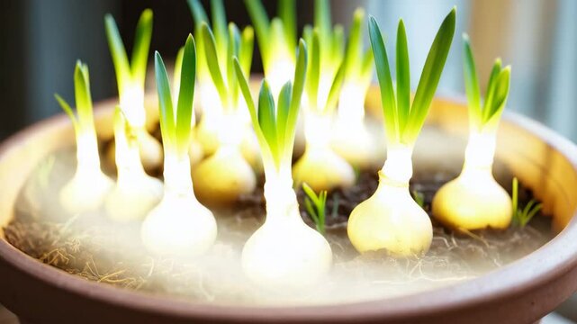 Narcissus pseudonarcissus bulbs, wild daffodil from the Amaryllidaceae family