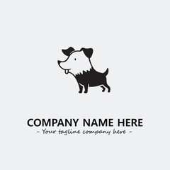 Dog illustration black and white for logo company vector image
