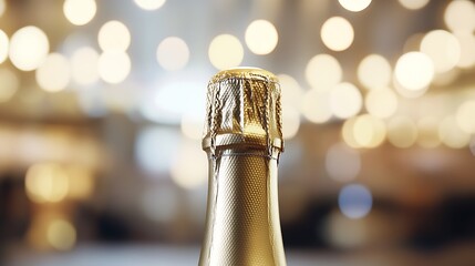 Golden Hour Celebration: A Sparkling Champagne Bottle
