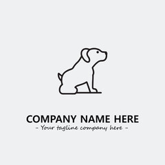 Dog illustration black and white for logo company vector image
