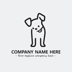 Dog illustration black and white for logo company vector image
